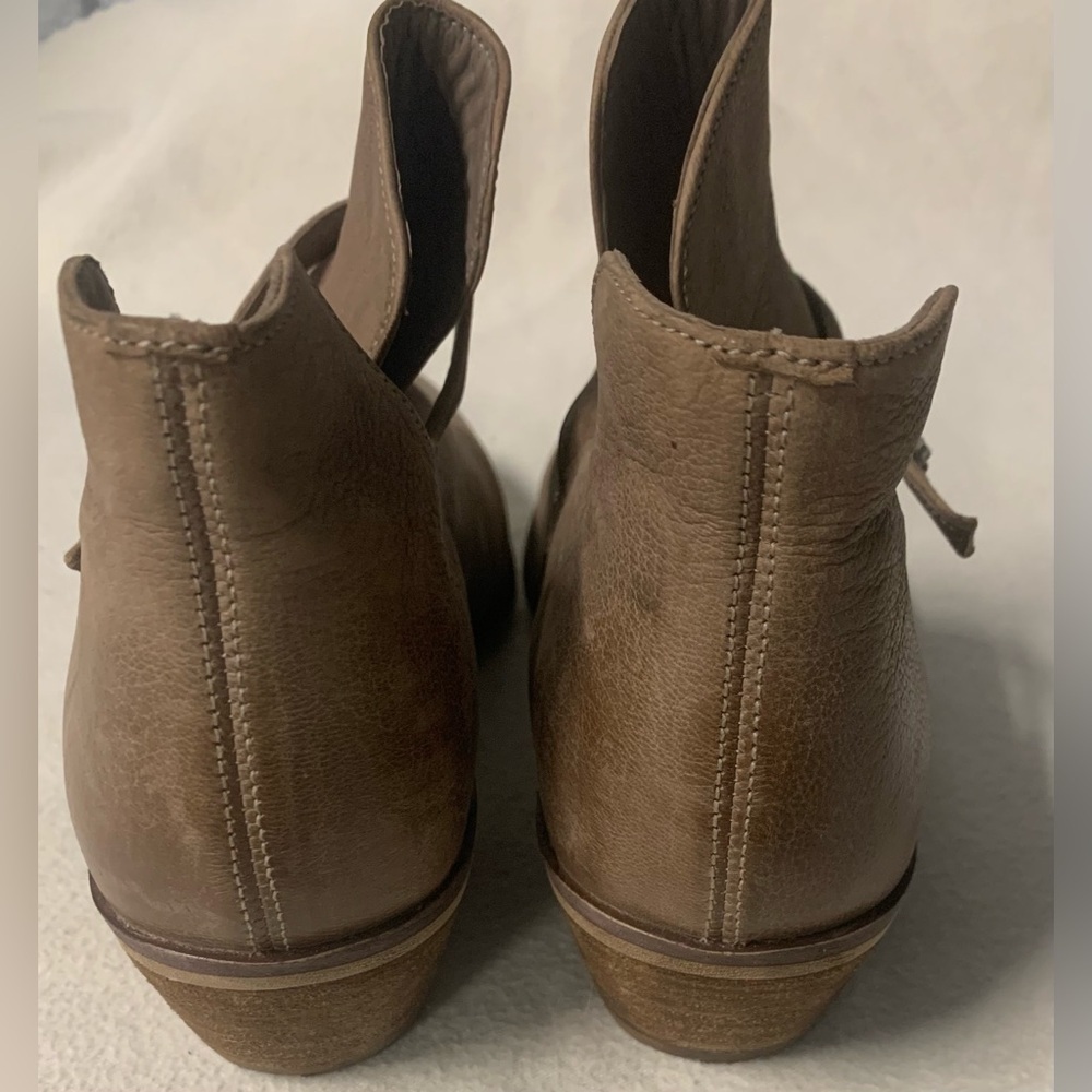 Sam Edelman Palmer G5986L8 Distressed Leather Womens Size 6 Putty Ankle Booties - Picture 4 of 11